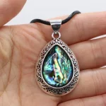 Natural Malachites Lapis Lazulis Pendant Necklace Water Drop Shape Agates Pendant Necklace for Jewelry Necklace Length 55+5cm