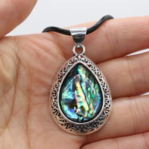 Natural Malachites Lapis Lazulis Pendant Necklace Water Drop Shape Agates Pendant Necklace for Jewelry Necklace Length 55+5cm