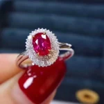 Top Quality Natural and Real Ruby Ring Gemstone Wedding Engagement Rings for Women Fine Jewelry Gift Wholesale - Image 2