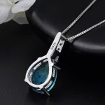 Natural Blue Topaz Pendant S925 Sterling Silver Aquamarine Carat Fashion Necklace Wedding Bizuteria Pierscionki Pendant Women - Image 5