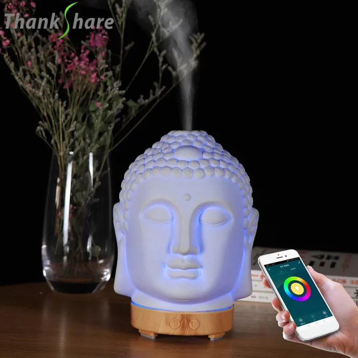 Wifi Control Air Humidifier Aroma Essential Oil Diffuser 7 Colors LED Night Light Cool Buddha Mist Maker Aromatherapy For Home - Image 2