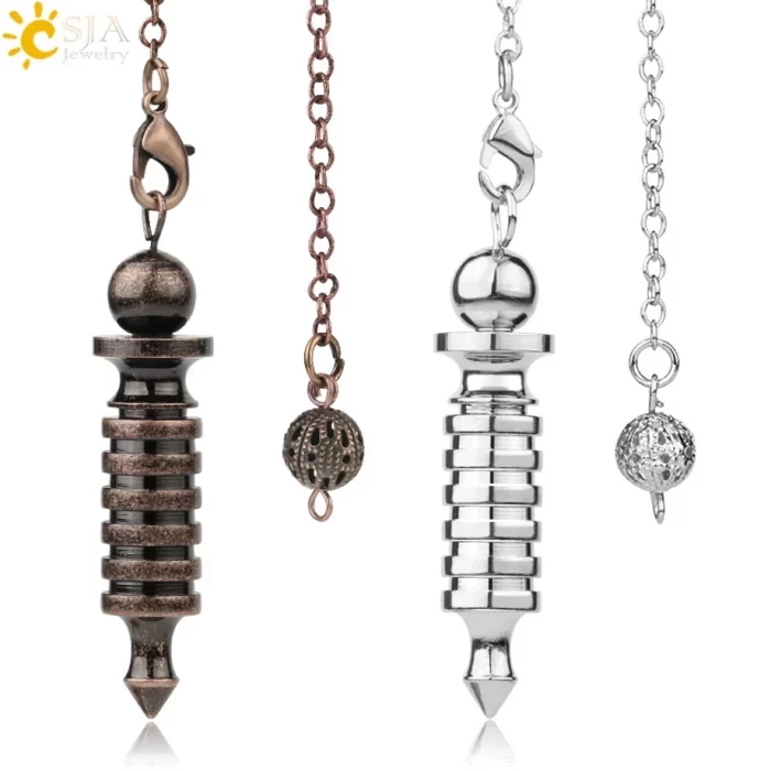 CSJA Pendulum Metal for Dowsing Pendule Pendulo Divination Radiestesia Healing Women Men Amulet Screw Shape Charm Jewelry G190 - Image 2