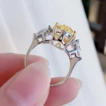 PANSYSEN Bohemia 100% 925 Sterling Silver 10*14MM Oval Citrine sapphire Wedding Engagement Ring for Women Fine Jewelry Gifts - Image 6