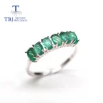 TBJ,Natural zambia green emerald Ring oval 3*5mm 1.8ct real gemstone jewelry 925 sterling silver for women mom wife gift - Image 2