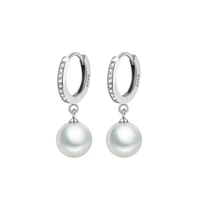 LByzHan 2020 Pearl Earrings Genuine Natural Freshwater Pearl 925 Sterling Silver Earrings Pearl Jewelry For Wemon Wedding Gift - Image 6