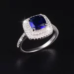 6 style Real 100% 925 Sterling Silver Rings finger Jewelry Eternal natural Blue Sapphire Wedding Engagement Ring for Women - Image 4