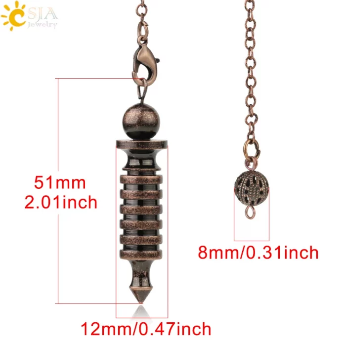 CSJA Pendulum Metal for Dowsing Pendule Pendulo Divination Radiestesia Healing Women Men Amulet Screw Shape Charm Jewelry G190 - Image 7