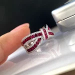 Luomansi Natural Ruby Bow Gemstone Ring S925 Sterling Silver Romantic Woman Anniversary Party High Jewelry - Image 8