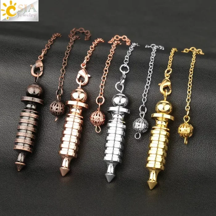 CSJA Pendulum Metal for Dowsing Pendule Pendulo Divination Radiestesia Healing Women Men Amulet Screw Shape Charm Jewelry G190 - Image 4