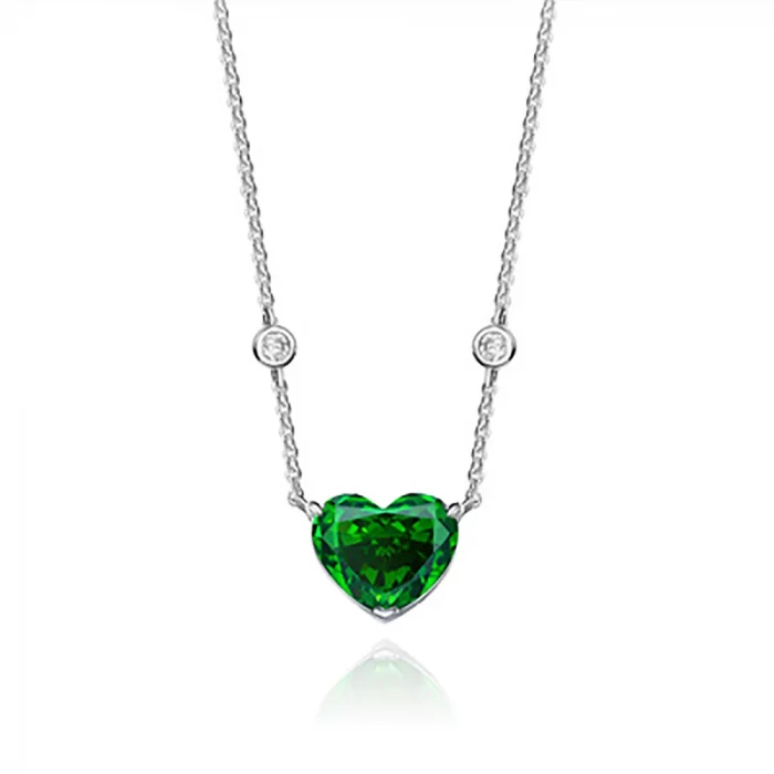 100% 925 Real Silver 10*12mm Heart-Shaped Aquamarine High Carbon Diamond Pendant Necklace for Women Wedding Party Fine Jewelry - Image 3