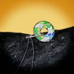 2021 Newest For Women Genuine 925 Sterling Silver Green Bamboo Leaves Luminous CZ Trendy Jewelry Handmade Enamel Jewelry - Image 6