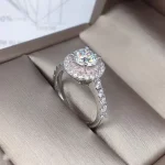 100% Real 18K Gold Ring for Women Natural AAA Moissanite Jewelry Gemstone Anillos De Bizuteria Tension Setting Mini Diamond Ring - Image 3