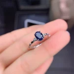 YULEM Hot Sale Fashion Design Silver Sapphire Rings for Women Solid 925 Silver Sapphire Ring 0.5 Ct Natural Sapphire Gemstone - Image 2