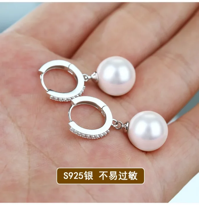 LByzHan 2020 Pearl Earrings Genuine Natural Freshwater Pearl 925 Sterling Silver Earrings Pearl Jewelry For Wemon Wedding Gift - Image 3