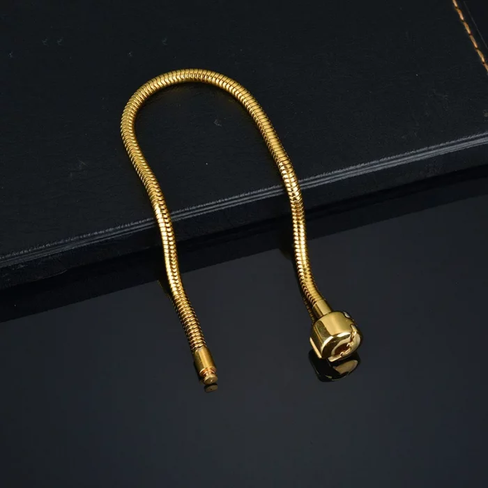 316L gold Silver color stainless steel Snake Chain Link Bracelet fit European Brand Bracelet Women DIY Jewelry Making 17-21cm - Image 5