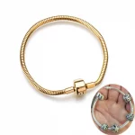 316L gold Silver color stainless steel Snake Chain Link Bracelet fit European Brand Bracelet Women DIY Jewelry Making 17-21cm - Image 3