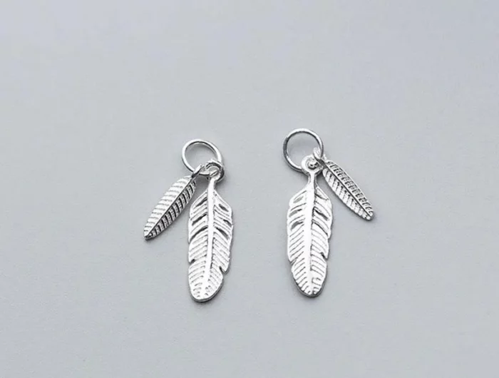 Fashion Classic Feather Design Charms 925 Sterling Silver Men Women Jewelry Accessories DIY Earrings Necklace Pendant Materials - Image 6
