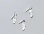 Fashion Classic Feather Design Charms 925 Sterling Silver Men Women Jewelry Accessories DIY Earrings Necklace Pendant Materials - Image 5