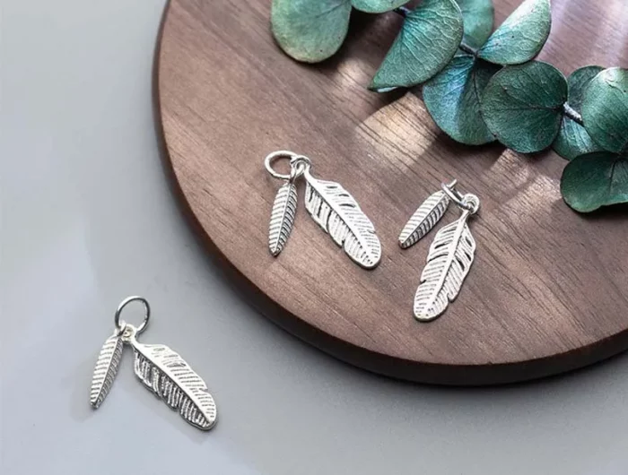 Fashion Classic Feather Design Charms 925 Sterling Silver Men Women Jewelry Accessories DIY Earrings Necklace Pendant Materials - Image 3