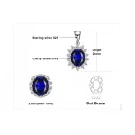 JewelryPalace Princess Diana Created Blue Sapphire Ruby Simulated Emerald 925 Sterling Silver Pendant Necklace Women No Chain - Image 5