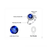 JewelryPalace Princess Diana Created Blue Sapphire 925 Sterling Silver Engagement Ring Ruby Natural Amethyst Citrine Blue Topaz - Image 5