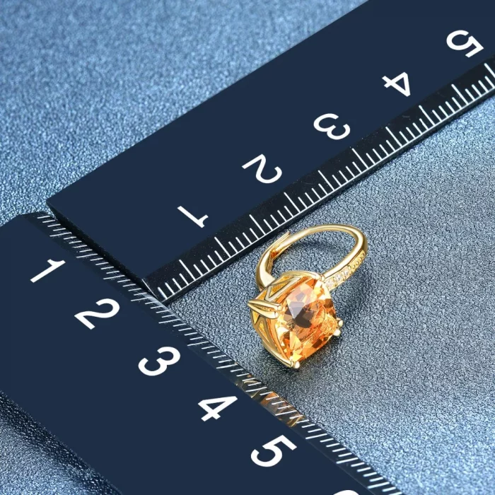 Hutang Natural Yellow Citrine Earrings 925 Sterling Silver 4 Carats Gemstones Fine Crystal Jewelry for Women Christmas - Image 4
