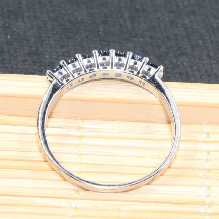 100% Natural Dark Blue Sapphire Ring for Woman 7 PCS 2.5 Mm SI Grade Sapphire Ring Solid 925 Silver Sapphire Ring Romantic Gift - Image 6