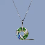 2021 Newest For Women Genuine 925 Sterling Silver Green Bamboo Leaves Luminous CZ Trendy Jewelry Handmade Enamel Jewelry - Image 2