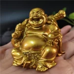 Golden Laughing Buddha Statue Chinese Feng Shui Lucky Money Maitreya Buddha Sculpture Figurines Home Garden Decoration Statues - Image 6