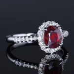 Classic natural ruby Red Stone Rings for Women 925 Sterling Silver Fashion Anniversary Jewelry For girls Christmas Day Gift - Image 5