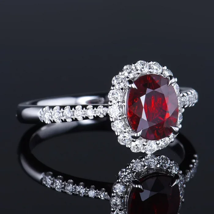 Classic natural ruby Red Stone Rings for Women 925 Sterling Silver Fashion Anniversary Jewelry For girls Christmas Day Gift - Image 5