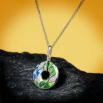 2021 Newest For Women Genuine 925 Sterling Silver Green Bamboo Leaves Luminous CZ Trendy Jewelry Handmade Enamel Jewelry - Image 5