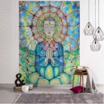 Indian Buddha Mandala Tapestry Meditation Art Printed Wall Tapestry Hippie Psychedelic Bohemian Wall Art Deco Yoga Mat - Image 4