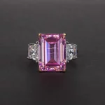 Wong Rain Vintage 925 Sterling Silver Emerald Cut Lab Sapphire Gemstone Wedding Engagement Ring Fine Jewelry Wholesale - Image 3