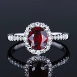 Classic natural ruby Red Stone Rings for Women 925 Sterling Silver Fashion Anniversary Jewelry For girls Christmas Day Gift - Image 2
