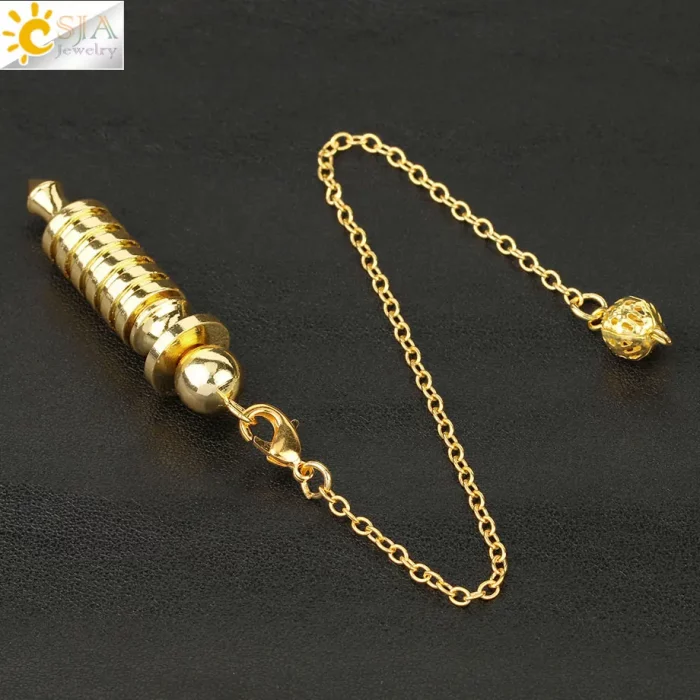 CSJA Pendulum Metal for Dowsing Pendule Pendulo Divination Radiestesia Healing Women Men Amulet Screw Shape Charm Jewelry G190 - Image 5
