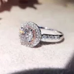 100% Real 18K Gold Ring for Women Natural AAA Moissanite Jewelry Gemstone Anillos De Bizuteria Tension Setting Mini Diamond Ring - Image 4