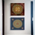 Yumeart Mandala Ornament Thangka Yoga Canvas Painting Religion Retro Print and Poster Wall Art Pictures Living Room Home Decor - Image 2