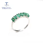 TBJ,Natural zambia green emerald Ring oval 3*5mm 1.8ct real gemstone jewelry 925 sterling silver for women mom wife gift - Image 4