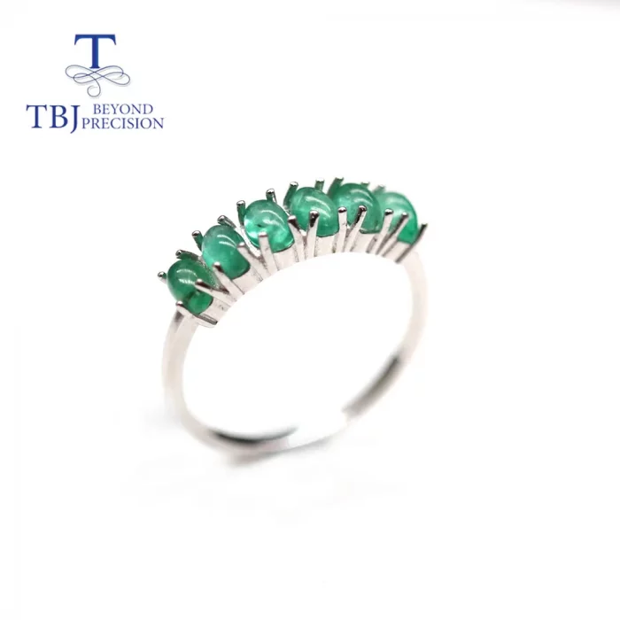 TBJ,Natural zambia green emerald Ring oval 3*5mm 1.8ct real gemstone jewelry 925 sterling silver for women mom wife gift - Image 4