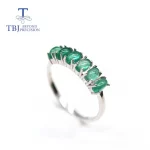 TBJ,Natural zambia green emerald Ring oval 3*5mm 1.8ct real gemstone jewelry 925 sterling silver for women mom wife gift - Image 5