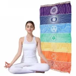 Rainbow Boho Beach Mat Mandala Blanket Striped Wall Hanging Tapestry Scarf Yoga Mat PRE Tapestries - Image 3