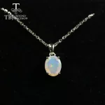 Multi ov 7*9mm Gemstone Pendant ,simple design black opal neckalce aquamarine pendant labradorite pendant 925 sterling silver - Image 2