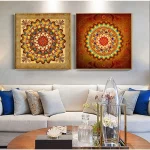 Yumeart Mandala Ornament Thangka Yoga Canvas Painting Religion Retro Print and Poster Wall Art Pictures Living Room Home Decor - Image 4