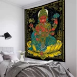 Indian Buddha Mandala Tapestry Meditation Art Printed Wall Tapestry Hippie Psychedelic Bohemian Wall Art Deco Yoga Mat - Image 3
