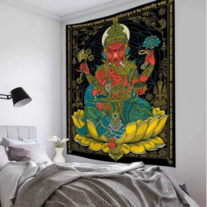 Indian Buddha Mandala Tapestry Meditation Art Printed Wall Tapestry Hippie Psychedelic Bohemian Wall Art Deco Yoga Mat - Image 3