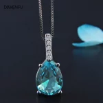 Natural Blue Topaz Pendant S925 Sterling Silver Aquamarine Carat Fashion Necklace Wedding Bizuteria Pierscionki Pendant Women - Image 4