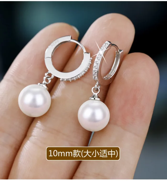 LByzHan 2020 Pearl Earrings Genuine Natural Freshwater Pearl 925 Sterling Silver Earrings Pearl Jewelry For Wemon Wedding Gift - Image 4
