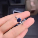 YULEM Hot Sale Fashion Design Silver Sapphire Rings for Women Solid 925 Silver Sapphire Ring 0.5 Ct Natural Sapphire Gemstone - Image 4