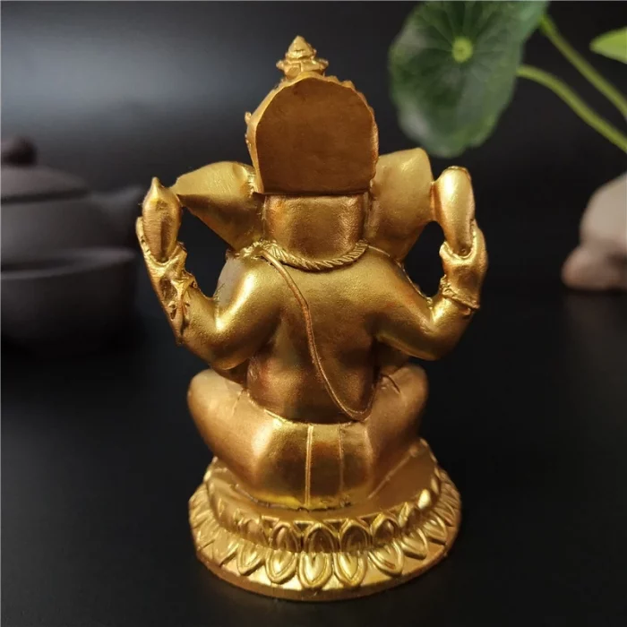 Gold Lord Ganesha Statue Buddha Elephant hindu God Sculpture Figurines Resin Home Garden Decoration Buddha Statues For House - Image 4